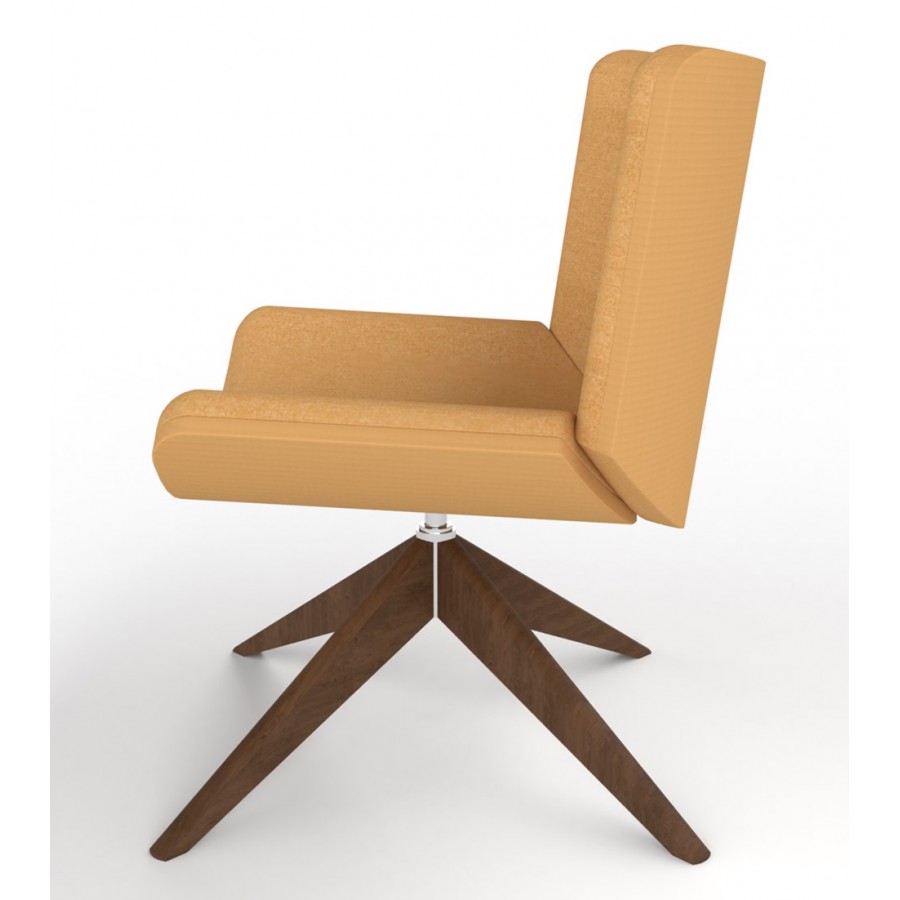 Review Upholstered Lounge Chair With Wooden Pyramid Base